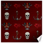 Tattoo-old-school-background-pattern Canvas 16  x 16  15.2 x15.41  Canvas - 1