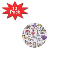 Fantasy-things-doodle-style-vector-illustration 1  Mini Buttons (10 Pack)  by Salman4z