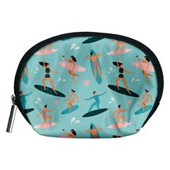 Beach-surfing-surfers-with-surfboards-surfer-rides-wave-summer-outdoors-surfboards-seamless-pattern- Accessory Pouch (medium) by Salman4z