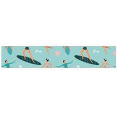 Beach-surfing-surfers-with-surfboards-surfer-rides-wave-summer-outdoors-surfboards-seamless-pattern- Large Premium Plush Fleece Scarf  by Salman4z