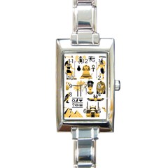 Egypt-symbols-decorative-icons-set Rectangle Italian Charm Watch