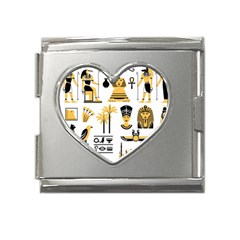 Egypt-symbols-decorative-icons-set Mega Link Heart Italian Charm (18mm)