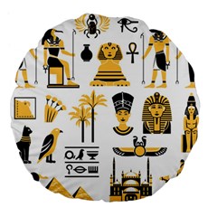 Egypt-symbols-decorative-icons-set Large 18  Premium Round Cushions by Salman4z