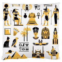 Egypt-symbols-decorative-icons-set Standard Premium Plush Fleece Cushion Case (two Sides) by Salman4z