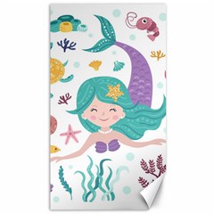 Set-cute-mermaid-seaweeds-marine-inhabitants Canvas 40  X 72  by Salman4z