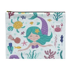 Set-cute-mermaid-seaweeds-marine-inhabitants Cosmetic Bag (xl) by Salman4z
