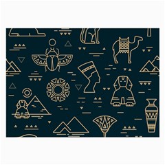 Dark-seamless-pattern-symbols-landmarks-signs-egypt -- Large Glasses Cloth