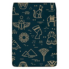 Dark-seamless-pattern-symbols-landmarks-signs-egypt -- Removable Flap Cover (L)