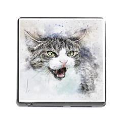 Cat Pet Art Abstract Watercolor Memory Card Reader (square 5 Slot) by Jancukart