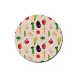 Vegetables Rubber Coaster (Round) Front