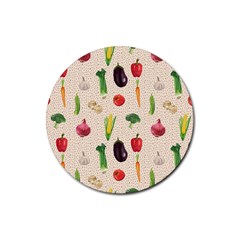 Vegetables Rubber Round Coaster (4 pack)