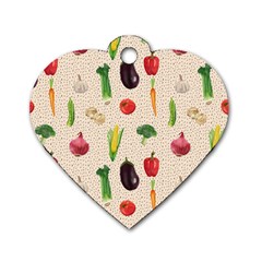 Vegetables Dog Tag Heart (two Sides) by SychEva