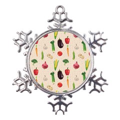 Vegetables Metal Large Snowflake Ornament by SychEva
