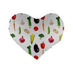 Vegetable Standard 16  Premium Heart Shape Cushions by SychEva