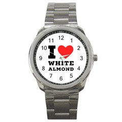 I Love White Almond Sport Metal Watch by ilovewhateva