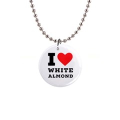 I Love White Almond 1  Button Necklace by ilovewhateva