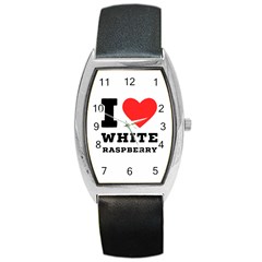 I Love White Raspberry Barrel Style Metal Watch by ilovewhateva