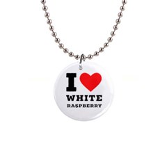 I Love White Raspberry 1  Button Necklace by ilovewhateva