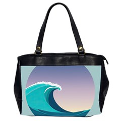 Tsunami Tidal Waves Wave Minimalist Ocean Sea Oversize Office Handbag (2 Sides)