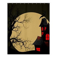 Halloween Moon Haunted House Full Moon Dead Tree Shower Curtain 60  X 72  (medium)  by Ravend