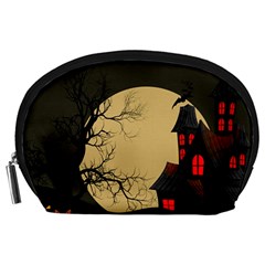 Halloween Moon Haunted House Full Moon Dead Tree Accessory Pouch (Large)