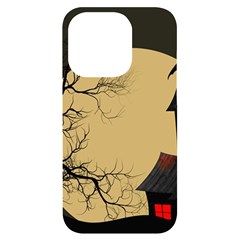 Halloween Moon Haunted House Full Moon Dead Tree Iphone 14 Pro Black Uv Print Case by Ravend