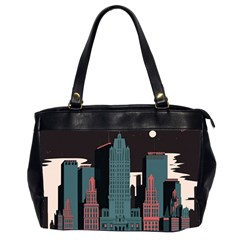 New York City Nyc Skyline Cityscape Oversize Office Handbag (2 Sides)