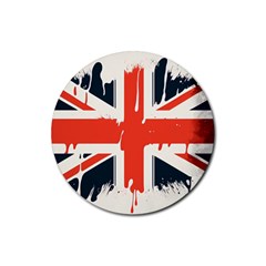 Union Jack England Uk United Kingdom London Rubber Round Coaster (4 Pack)