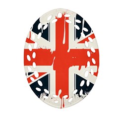 Union Jack England Uk United Kingdom London Oval Filigree Ornament (two Sides) by Ravend