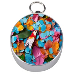 Confetti Tropical Ocean Themed Background Abstract Silver Compasses