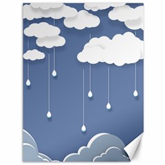 Clouds Rain Paper Raindrops Weather Sky Raining Canvas 36  X 48 