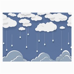 Clouds Rain Paper Raindrops Weather Sky Raining Large Glasses Cloth by Ravend