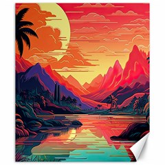 Tropical Landscape Island Background Wallpaper Canvas 20  X 24 