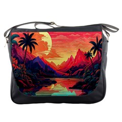 Tropical Landscape Island Background Wallpaper Messenger Bag