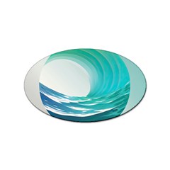 Tsunami Tidal Wave Wave Minimalist Ocean Sea Sticker Oval (10 Pack) by Ravend