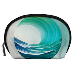 Tsunami Tidal Wave Wave Minimalist Ocean Sea Accessory Pouch (large)