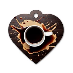 Coffee Cafe Espresso Drink Beverage Dog Tag Heart (two Sides)