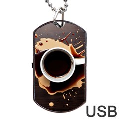 Coffee Cafe Espresso Drink Beverage Dog Tag Usb Flash (one Side)