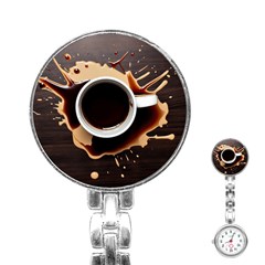 Coffee Cafe Espresso Drink Beverage Stainless Steel Nurses Watch by Ravend