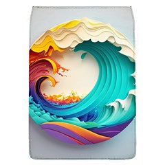 Tsunami Tidal Wave Waves Minimalist Ocean Sea Removable Flap Cover (l)