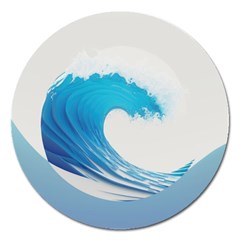 Wave Tsunami Tidal Wave Ocean Sea Water Magnet 5  (round)