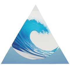Wave Tsunami Tidal Wave Ocean Sea Water Wooden Puzzle Triangle