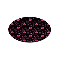 Pink Glowing Flowers Sticker Oval (100 Pack) by Sparkle