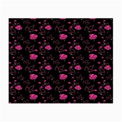 Pink Glowing Flowers Small Glasses Cloth