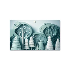 Background Christmas Winter Holiday Background Sticker Rectangular (100 Pack)