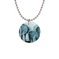 Background Christmas Winter Holiday Background 1  Button Necklace