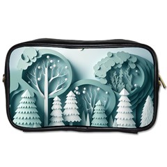 Background Christmas Winter Holiday Background Toiletries Bag (one Side)