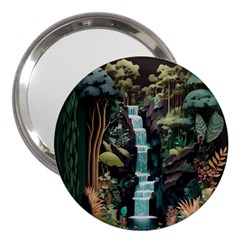 Jungle Tropical Trees Waterfall Plants Papercraft 3  Handbag Mirrors