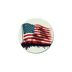 Patriotic Usa United States Flag Old Glory Golf Ball Marker (4 Pack)