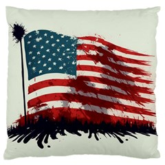 Patriotic Usa United States Flag Old Glory Large Premium Plush Fleece Cushion Case (two Sides)